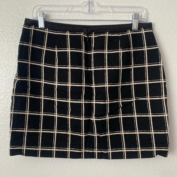 Madewell 8 Checkered Cotton Black Checkered Mini Skirt - Picture 7 of 8